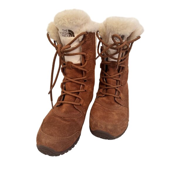 The North Face Nuptse Puma II Size 8 /EU 39 Dachshund Brown/ Cream NWOB Boots - Picture 13 of 16